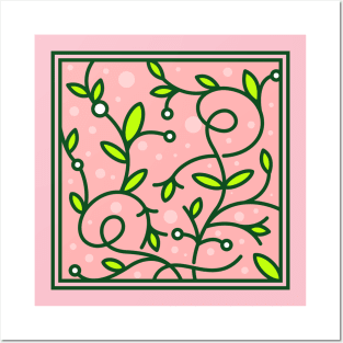 floral in frame Posters and Art